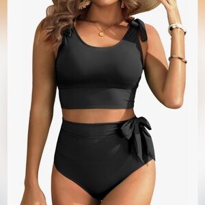 Yonique High Waisted Tummy Control Bikini Modest Bathing Suit 2PC swimsuit